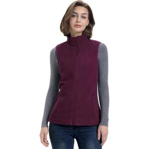 image33000ft Womens Fleece Vest Lightweight Warm Polar Soft Vests Outerwear with Zip Up Pockets Sleeveless Jacket for WinterDark Fuchsia