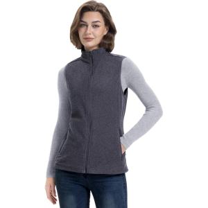 image33000ft Womens Fleece Vest Lightweight Warm Polar Soft Vests Outerwear with Zip Up Pockets Sleeveless Jacket for WinterDark Grey Heather