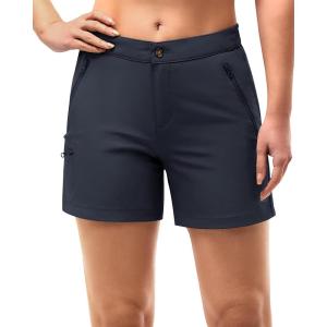 image33000ft Womens Golf Shorts 5 Inch Inseam Quick Dry Ladies Stretch Packable Hiking Casual with 4 PocketsDark Grey