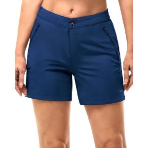image33000ft Womens Golf Shorts 5 Inch Inseam Quick Dry Ladies Stretch Packable Hiking Casual with 4 PocketsMed Indigo Blue