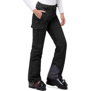 image33000ft Womens Insulated Snow Pants Waterproof Snowboard Ski Pants with Boot GaitersBlack