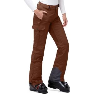 image33000ft Womens Insulated Snow Pants Waterproof Snowboard Ski Pants with Boot GaitersBrown