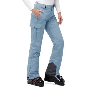 image33000ft Womens Insulated Snow Pants Waterproof Snowboard Ski Pants with Boot GaitersLight Blue