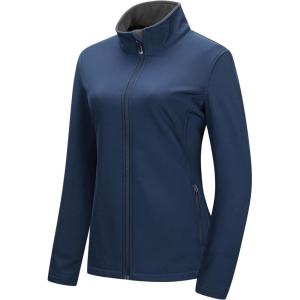 image33000ft Womens Lightweight Softshell Jacket Fleece Lined Windbreaker Waterproof Warm Jacket for Running Golf HikingBlue