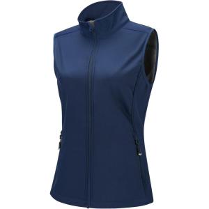 image33000ft Womens Running Vest Fleece Lined Zip Up Windproof Lightweight Softshell Vests Outerwear for Golf Hiking SportsBlue
