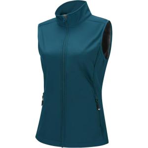 image33000ft Womens Running Vest Fleece Lined Zip Up Windproof Lightweight Softshell Vests Outerwear for Golf Hiking SportsTeal