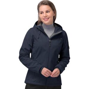 image33000ft Womens Softshell Jacket Fleece Lined Warm Jacket Light Hooded Windproof Coat for Outdoor HikingMidnight Blue Heather