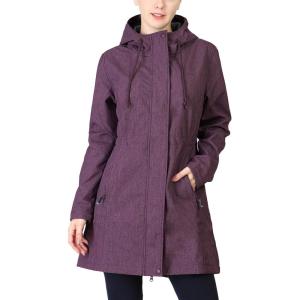 image33000ft Womens Softshell Long Jacket with Hood Fleece Lined Windproof Warm up Waterproof WindbreakerPurple Melange