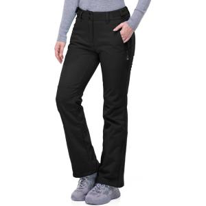 image33000ft Womens Softshell Snow Pants Waterproof Warm Ski Pants Insulated Ripstop Snowboard Winter PantsBlack