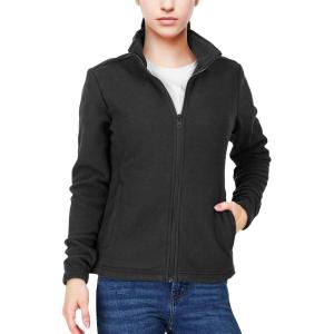 image33000ft Womens Zip Up Fleece Jacket Long Sleeve Warm Soft Polar Lightweight Coat with Pockets for WinterBlack