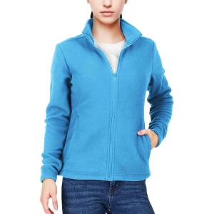 image33000ft Womens Zip Up Fleece Jacket Long Sleeve Warm Soft Polar Lightweight Coat with Pockets for WinterBlue