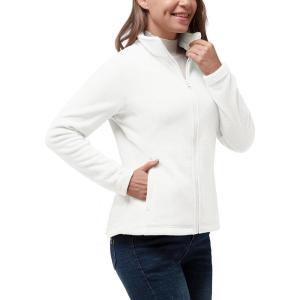 image33000ft Womens Zip Up Fleece Jacket Long Sleeve Warm Soft Polar Lightweight Coat with Pockets for WinterCream