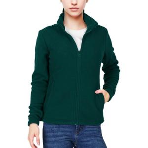 image33000ft Womens Zip Up Fleece Jacket Long Sleeve Warm Soft Polar Lightweight Coat with Pockets for WinterDeep Green