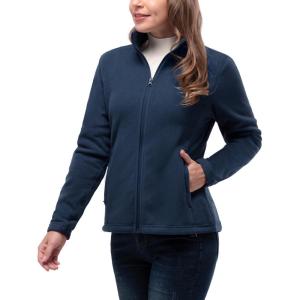 image33000ft Womens Zip Up Fleece Jacket Long Sleeve Warm Soft Polar Lightweight Coat with Pockets for WinterMidnight Blue