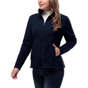 image33000ft Womens Zip Up Fleece Jacket Long Sleeve Warm Soft Polar Lightweight Coat with Pockets for WinterMountain Blue