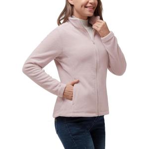 image33000ft Womens Zip Up Fleece Jacket Long Sleeve Warm Soft Polar Lightweight Coat with Pockets for WinterPink