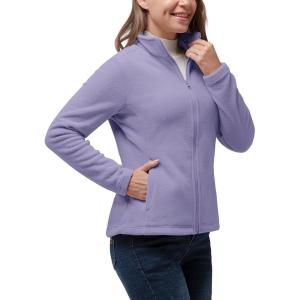 image33000ft Womens Zip Up Fleece Jacket Long Sleeve Warm Soft Polar Lightweight Coat with Pockets for WinterPurple