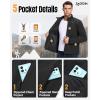 image33000ft Mens Waterproof Softshell Jacket Warm Fleece Lined Windbreaker Lightweight Soft Shell for Travel Hiking GolfBlack