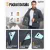 image33000ft Mens Waterproof Softshell Jacket Warm Fleece Lined Windbreaker Lightweight Soft Shell for Travel Hiking GolfDark Grey