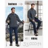 image33000ft Mens Waterproof Softshell Jacket Warm Fleece Lined Windbreaker Lightweight Soft Shell for Travel Hiking GolfDark Grey