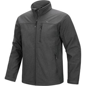 image33000ft Mens Waterproof Softshell Jacket Warm Fleece Lined Windbreaker Lightweight Soft Shell for Travel Hiking GolfDarkgrey Melange