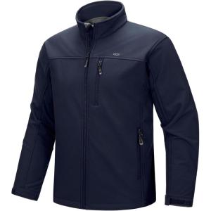 image33000ft Mens Waterproof Softshell Jacket Warm Fleece Lined Windbreaker Lightweight Soft Shell for Travel Hiking GolfDeep Blue