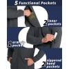 image33000ft Mens Hooded Softshell Jacket Waterproof Lightweight Insulated Windbreaker Fleece Lined Rain Shell JacketDark Grey