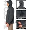 image33000ft Mens Hooded Softshell Jacket Waterproof Lightweight Insulated Windbreaker Fleece Lined Rain Shell JacketDark Grey