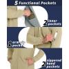 image33000ft Mens Hooded Softshell Jacket Waterproof Lightweight Insulated Windbreaker Fleece Lined Rain Shell JacketLight Khaki