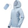 image33000ft Packable Rain Jacket Women Lightweight Waterproof Raincoat with Hood Cycling Bike Jacket WindbreakerLight Blue