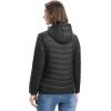 image33000ft Womens Hooded Packable Puffer Jacket Lightweight Warm Puffy Quilted Winter CoatBlack