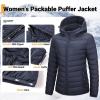 image33000ft Womens Hooded Packable Puffer Jacket Lightweight Warm Puffy Quilted Winter CoatDeep Blue