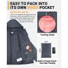 image33000ft Womens Hooded Packable Puffer Jacket Lightweight Warm Puffy Quilted Winter CoatGrey