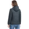 image33000ft Womens Hooded Packable Puffer Jacket Lightweight Warm Puffy Quilted Winter CoatGrey