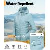 image33000ft Womens Hooded Packable Puffer Jacket Lightweight Warm Puffy Quilted Winter CoatLight Green
