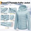 image33000ft Womens Hooded Packable Puffer Jacket Lightweight Warm Puffy Quilted Winter CoatLight Green