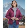 image33000ft Womens Hooded Packable Puffer Jacket Lightweight Warm Puffy Quilted Winter CoatPurplish Red