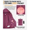 image33000ft Womens Hooded Packable Puffer Jacket Lightweight Warm Puffy Quilted Winter CoatPurplish Red