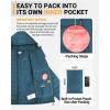 image33000ft Womens Hooded Packable Puffer Jacket Lightweight Warm Puffy Quilted Winter CoatTeal Blue