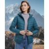 image33000ft Womens Hooded Packable Puffer Jacket Lightweight Warm Puffy Quilted Winter CoatTeal Blue