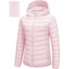 image33000ft Womens Hooded Packable Puffer Jacket Lightweight Warm Puffy Quilted Winter CoatPink