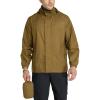 image33000ft Packable Rain Jacket Mens Lightweight Waterproof Rain Shell Jacket Raincoat with Hood for Golf Cycling WindbreakerLight Brown