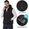 image33000ft Mens Lightweight Softshell Vest Hooded Outerwear Zip Up Fleece Lined Windproof Sleeveless Jacket for Golf RunningBlack