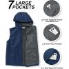 image33000ft Mens Lightweight Softshell Vest Hooded Outerwear Zip Up Fleece Lined Windproof Sleeveless Jacket for Golf RunningDark Blue