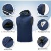 image33000ft Mens Lightweight Softshell Vest Hooded Outerwear Zip Up Fleece Lined Windproof Sleeveless Jacket for Golf RunningDark Blue
