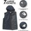 image33000ft Mens Lightweight Softshell Vest Hooded Outerwear Zip Up Fleece Lined Windproof Sleeveless Jacket for Golf RunningDark Grey