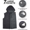 image33000ft Mens Lightweight Softshell Vest Hooded Outerwear Zip Up Fleece Lined Windproof Sleeveless Jacket for Golf RunningDarkgrey Melange