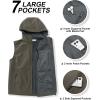 image33000ft Mens Lightweight Softshell Vest Hooded Outerwear Zip Up Fleece Lined Windproof Sleeveless Jacket for Golf RunningOlive Green