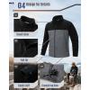 image33000ft Mens Full Zip Fleece Jacket Lightweight Warm Soft Polar Fleece Winter Jacket with Pockets for Casual Hiking OutdoorBlackGrey
