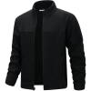 image33000ft Mens Full Zip Fleece Jacket Lightweight Warm Soft Polar Fleece Winter Jacket with Pockets for Casual Hiking OutdoorBlack